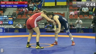 GOLD FW - 69 kg: Fanny GRANDIN  (SWE) df. Anna SCHELL  (GER) by FALL, 4-0