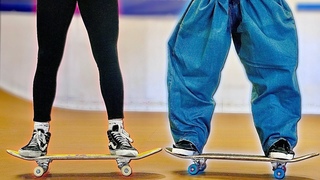 SUPER SKINNY VS SUPER BAGGY JEANS GAME OF SKATE