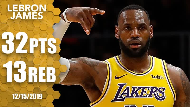 Le Bron James puts up impressive 32 point double double vs. Hawks, 2019 20 NBA