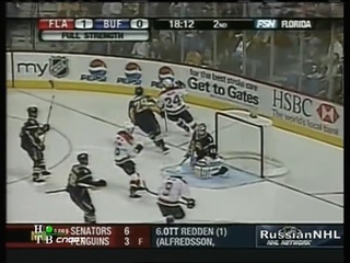 Ruslan Salei's sweet breakaway goal vs Sabres (10 nov 2006)