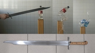 Messer vs. bottles in slomo - Schola Gladiatoria cutting challenge #3