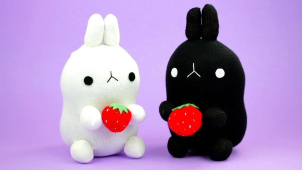 DIY Molang Sock Plushie, Sock Plush Tutorial, How to make sock plushie