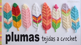 Plumas reversibles a crochet - English subtitles: Crochet reversible feathers / Tejiendo Perú