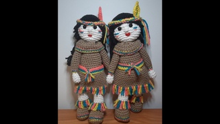 Native Doll.  Mueca Nia Nativa  ACCR. Pattern in English and Spanish.