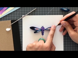 Create your own dragonfly using the technique of paper quilling