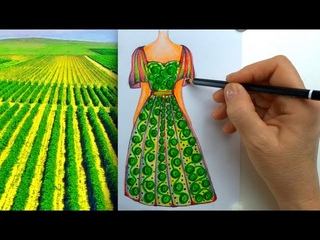 Drawing a Chic Natural Satin Dress - Sketch Drawing