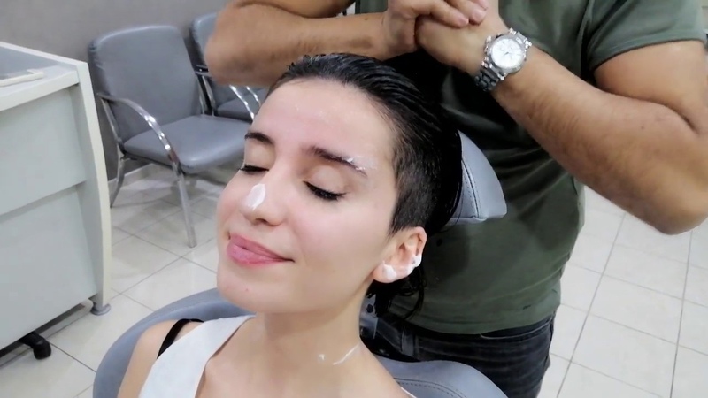 Asmr Turkish Barber chair Massage Lady Mary First Hair Washing, Head, Face, Arm, Ear, Finger