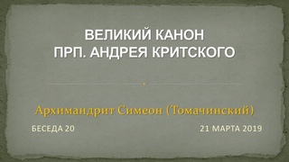 Беседа 20 - Великий канон прп. Андрея Критского. Школа Православия 2018-2019