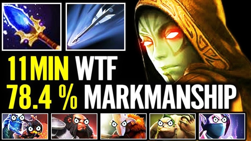 11 mins Has 78 chance ONE SHOT Creeps Drow Ranger Aghanims WORK on Marksmanship Dota