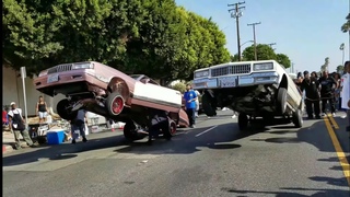 #MAJESTICS #LOWRIDER CAR CLUB CAME TO  BROADWAY TO HOP #LOWRIDERS