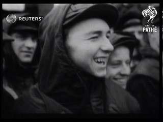 Prime Minister visits air lift bases in Berlin (1949)