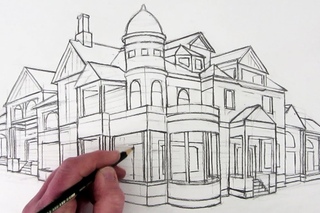 How to Draw a House in 2-Point Perspective: Narrated
