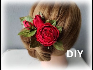 Я в восторге от этой Розы  на Заколке из ФоамиранаDIY / МК