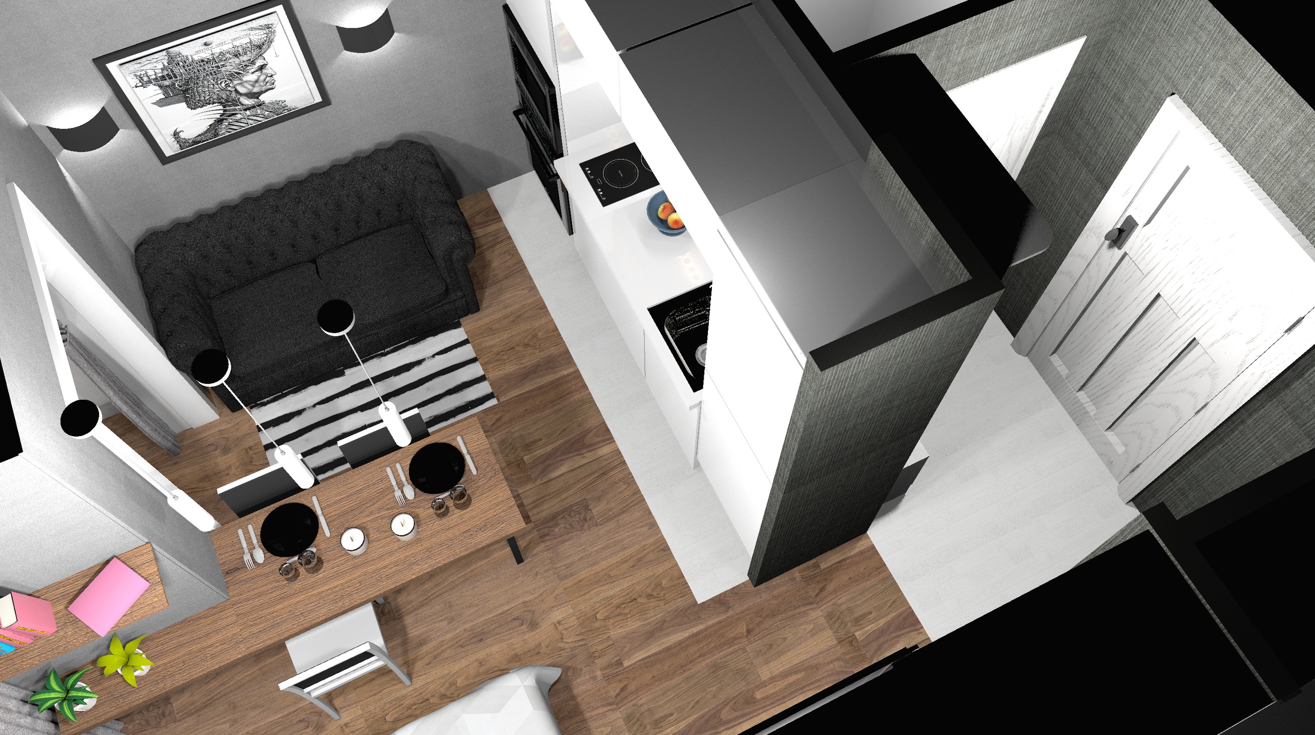 Проект маленькой квартиры-студии 23,3 кв.