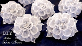 ПРАЗДНИЧНЫЕ РЕЗИНКИ С ЦВЕТАМИ, МК / DIY Christmas Hair Bows