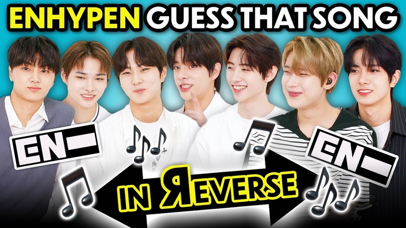 ENHYPEN Reacts To Guess That Song In Reverse Challenge ( K